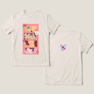 パステル アニメ フラワー Tシャツ