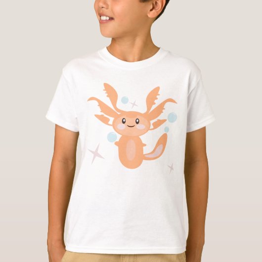 パステル アホロートル 海の生き物 Tシャツ (正面)