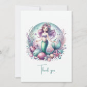 パステル アンダーザシー ガールのバースデー サンキューカード (正面)