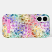 パステル イリデセント レオパード プリント モノグラム Case-Mate iPhoneケース (裏面 (横))
