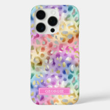 パステル イリデセント レオパード プリント モノグラム