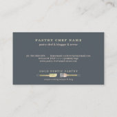 パステル イーカリプタスの葉 スプーン スパチュラ ネイビー ラスティック 名刺 (裏面)