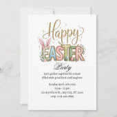 パステル イースター ハッピー パーティー 招待状 (正面)