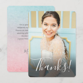 パステル ウォーターカラー裏面 フルフォト アクア サンキューカード