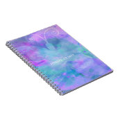 パステル ウォーターカラー バタフライ 個人名入り カスタム ノートブック (右側)