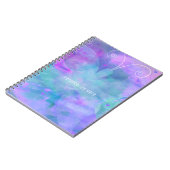 パステル ウォーターカラー バタフライ 個人名入り カスタム ノートブック (左側)