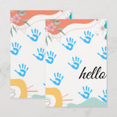 パステル ウォーターカラー リーフ ガーランド サンクス ユー カード (正面/裏面)