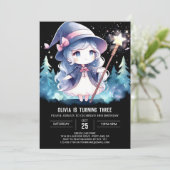 パステル エレガントな魔法使いの誕生日 招待状 (スタンド正面)