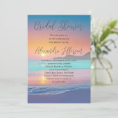 パステル オーシャン サンセット ビーチ ブライダル シャワー 招待状 (スタンド正面)