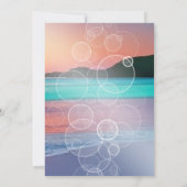 パステル オーシャン サンセット ビーチ ブライダル シャワー 招待状 (裏面)