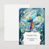 パステル オーシャン マーメイド バースデー サンキューカード (正面/裏面)