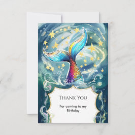 パステル オーシャン マーメイド バースデー サンキューカード