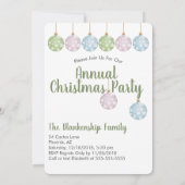 パステル オーナメント 現代のクリスマス ツリー カスタム 招待状 (裏面)