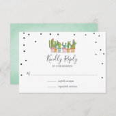 パステル カクタス ブライズシャワー 出席確認カード 出欠カード (正面/裏面)
