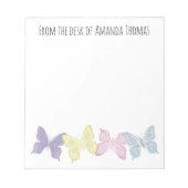 パステル カスタム バタフライ 名前付き ノートパッド (正面)