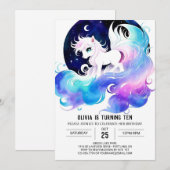 パステル カスタム ホース バースデー 招待状 (正面/裏面)