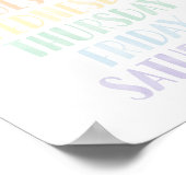 パステル カラーの曜日の学習ポスター ポスター (角)