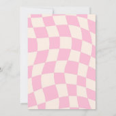 パステル カラーの グルービー レトロ パーティー 誕生日 招待状 (裏面)