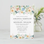 パステル ガーデン フラワー エレガント ウェディング 招待状 (スタンド正面)