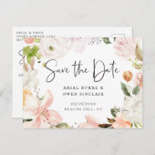 パステル ガーデン フラワー リース Save the Date 案内ポストカード (正面/裏面)