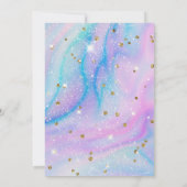 パステル キュート ユニコーン ガール 7歳の誕生日 招待状 (裏面)