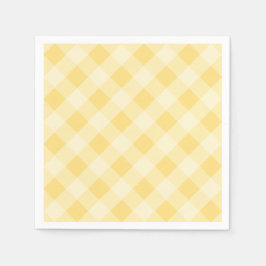 パステル ギンガム ナプキン 黄色 スタンダードカクテルナプキン