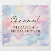 パステル クラウズ ブライダル シャワー スパークリングワインラベル (シングルラベル)