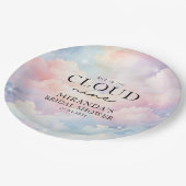 パステル クラウズ 彼女は雲の上にいる ブライダルシャワー ペーパープレート (アングル)