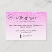 *~*パステル·グリッターありがとうございましたロゴブランディングQR エンクロージャーカード (正面)