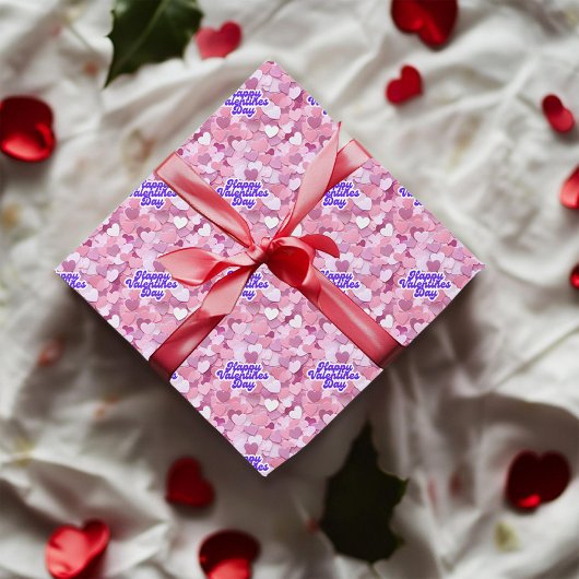 パステル グリッター ハート ラッピングペーパー