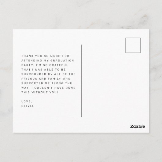 パステル グルーヴィー レトロ 卒業おめでとう ありがとう ポストカード (裏面)