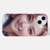 パステル・サイバー：ピンクヘアの幻想的なデジタル肖像 Case-Mate iPhoneケース (裏面 (横))