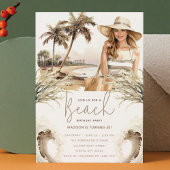 パステル サンド バースデー ビーチ パーティー 招待状