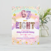 パステル シーケン ギター 67 女の子 8歳の誕生日 招待状 (スタンド正面)