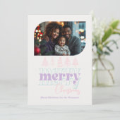 パステル スノーグローブ モダン ドゥードル クリスマス フォト (スタンド正面)