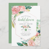 パステル スプリング | 現代の花フレーム ブライダル シャワー 招待状 (正面/裏面)
