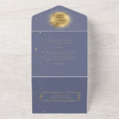 パステル セレスチャル ゴールド ウェディング オールインワン招待状 (外側)