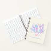 パステル ダンシング 恐竜 紫 青 カスタマイズ ノートブック (内部)