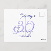 パステル チェアーズ 30歳の誕生日 紫 エレガント ネーム ダ ポストカード (裏面)