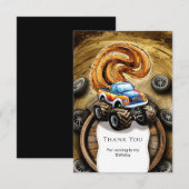 パステル トラック モンスター トラック 誕生日 サンキューカード (正面/裏面)