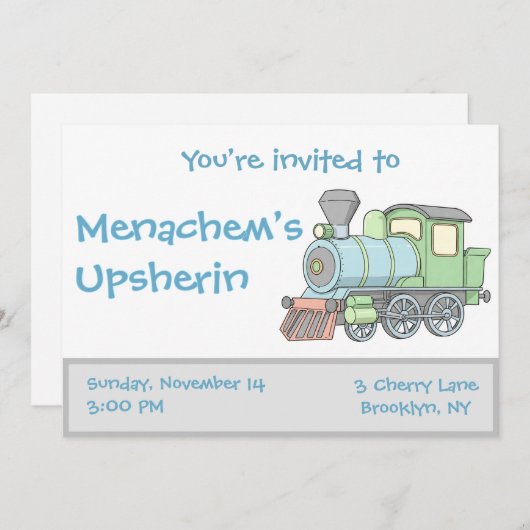 パステル・トレインのアップシャリン招待状 招待状 (正面/裏面)