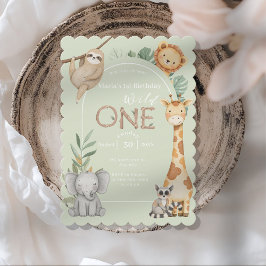 パステル トロピカル ワイルド ワン ジャングル サファリ アニマルズ 招待状