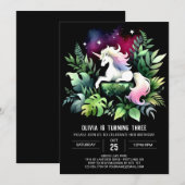 パステル ハッピー ホース バースデー 招待状 (正面/裏面)