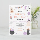 パステル ハロウィン ゴースト パーティー 誕生日 招待状 (スタンド正面)