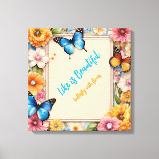 パステル バタフライ ドリーム – 幻想的な漫画の蝶 キャンバスプリント