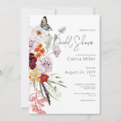 パステル＆バーガンディーブルームズ フラワーブライダルシャワー 招待状 (正面)