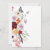 パステル＆バーガンディーブルームズ フラワーブライダルシャワー 招待状 (裏面)