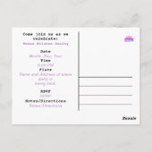 パステル バースデー カスタム ハーツ インビテーション HAMbWG Po (裏面)