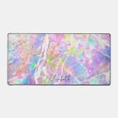 パステル パープル ピンク ホログラフィック オパール ガーリー ネーム追加 デスクマット (正面)