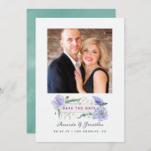 パステル ピオニー ウェディング フラワー 保存日 セーブザデート (正面/裏面)